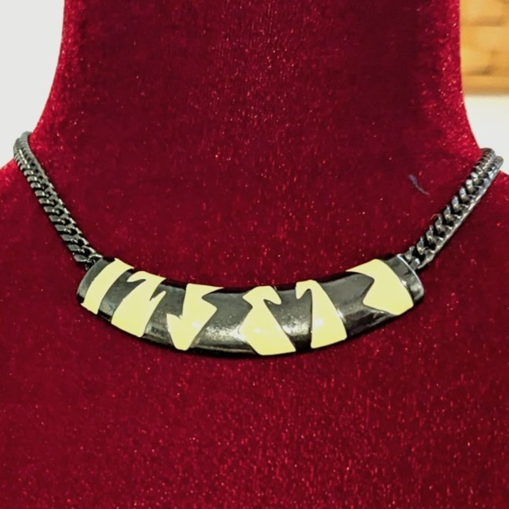 Vintage Monet Enamel Necklace - EUC - Collectible - Versatile